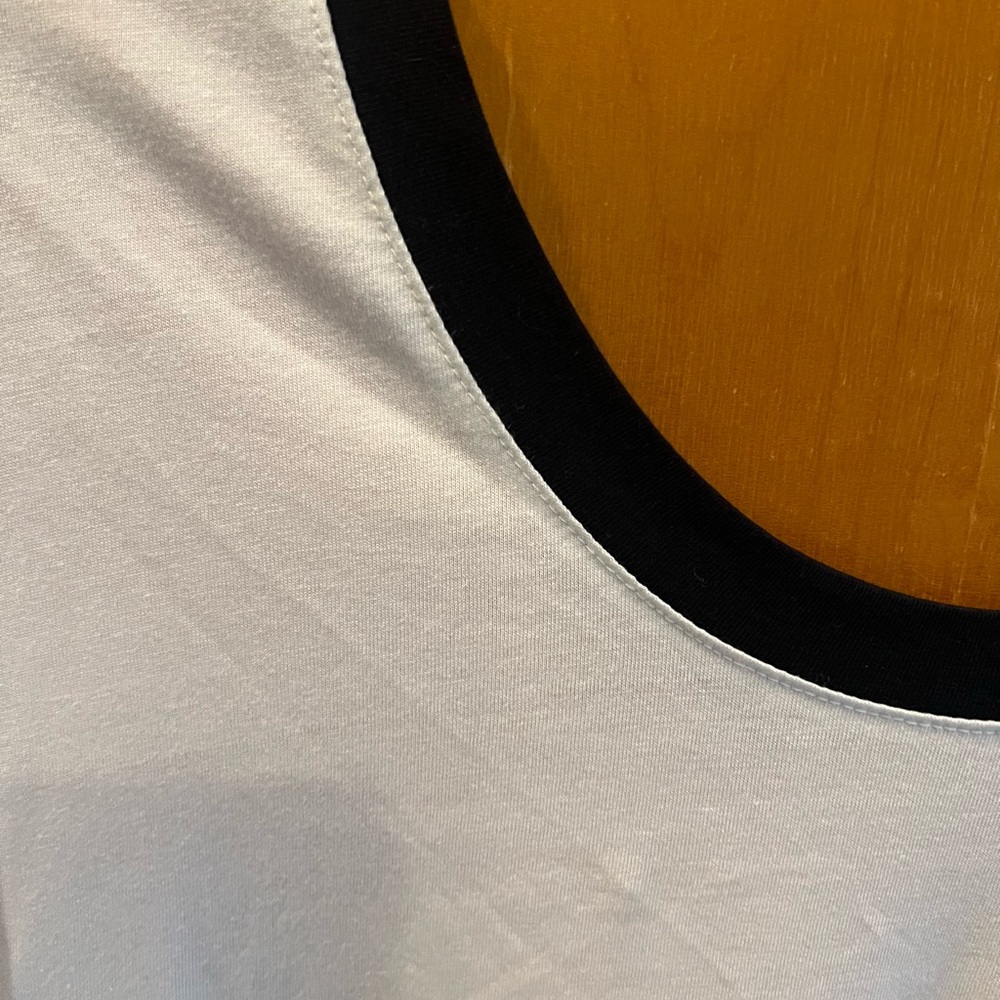 The tee LOGO Principles Lori Goldstein white short sleeve tee top size large - Picture 2 of 7